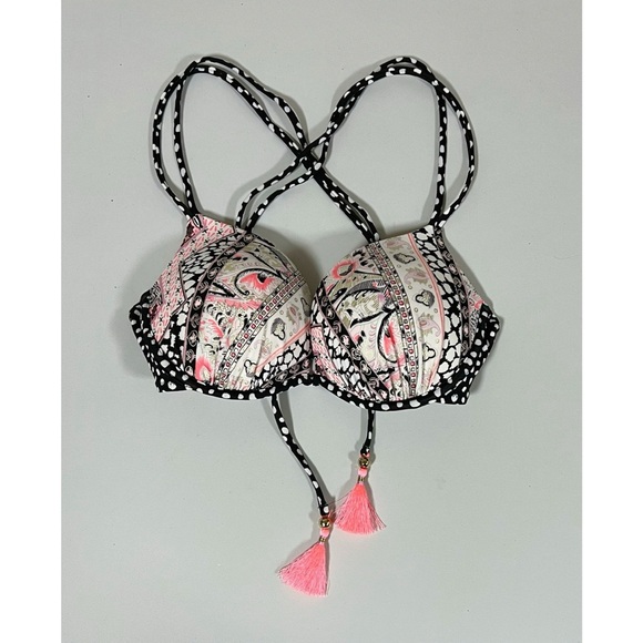 Victoria’s Secret ‘The Gorgeous’ Paisley Polka Dot Push-Up Bikini Top 34C 🌸✨ - Picture 3 of 6